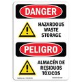 Signmission Safety Sign, OSHA Danger, 14" Height, Aluminum, Hazardous Waste Storage Bilingual Spanish OS-DS-A-1014-VS-1320